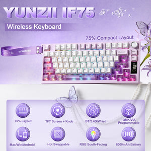 YUNZII IF75 QMK/VIA Wireless Mechanical Gaming Keyboard
