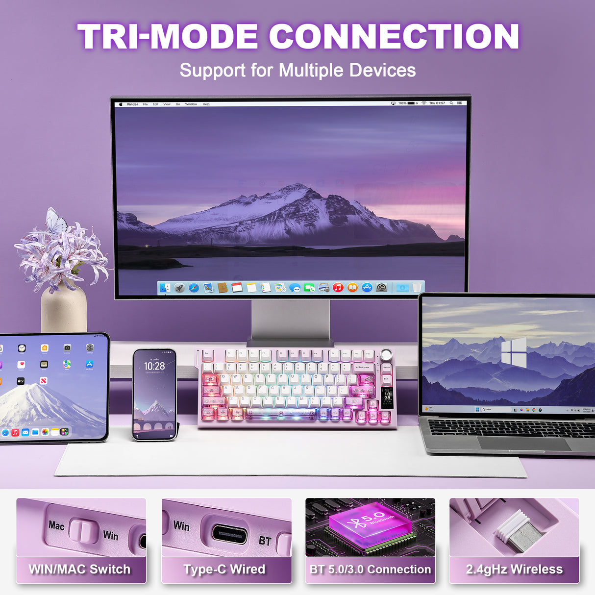 YUNZII IF75 QMK/VIA Wireless Mechanical Gaming Keyboard
