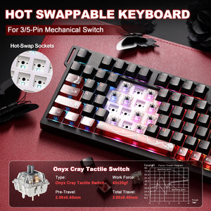 YUNZII IF75 QMK/VIA Wireless Mechanical Gaming Keyboard