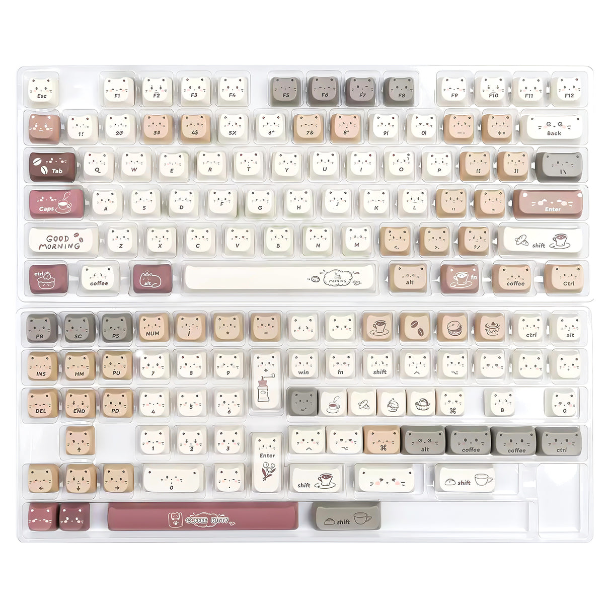 YUNZII Jelly Coffee Kitten MAO Profile Keycap Set