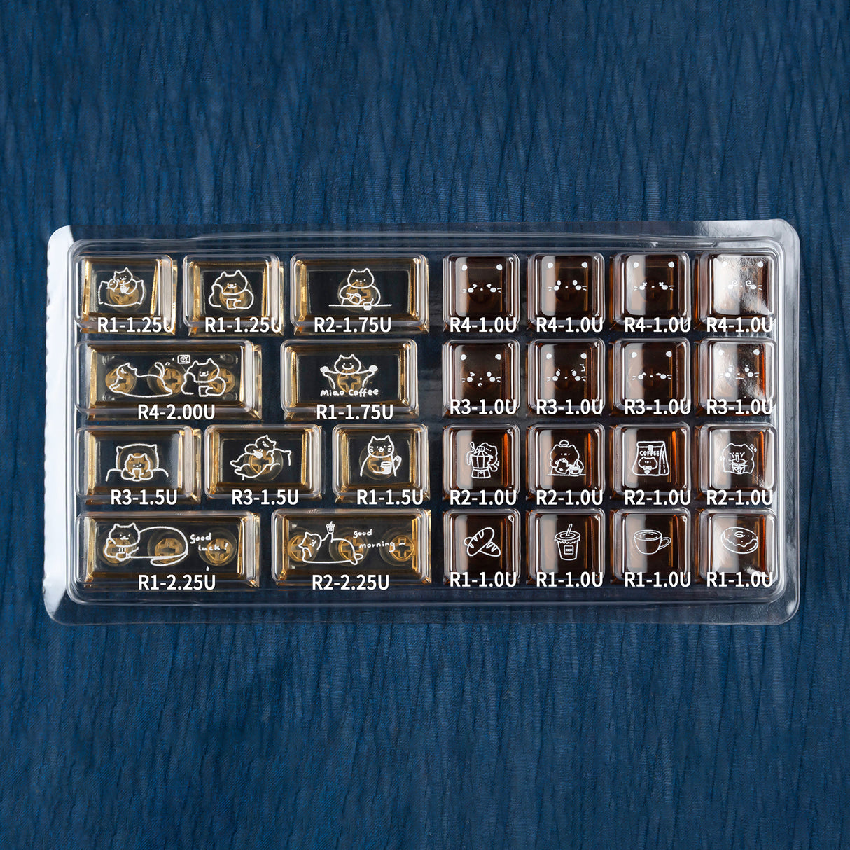 YUNZII Jelly Coffee Kitten Cherry Profile Keycap Set
