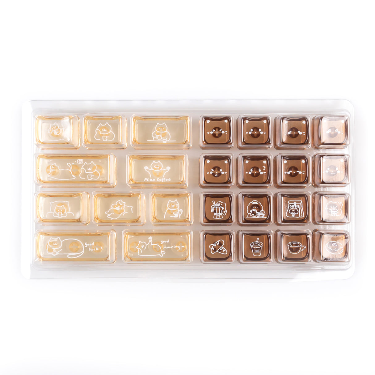 YUNZII Jelly Coffee Kitten MAO Profile Keycap Set