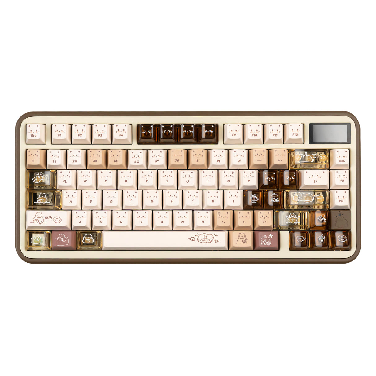 YUNZII Jelly Coffee Kitten Cherry Profile Keycap Set