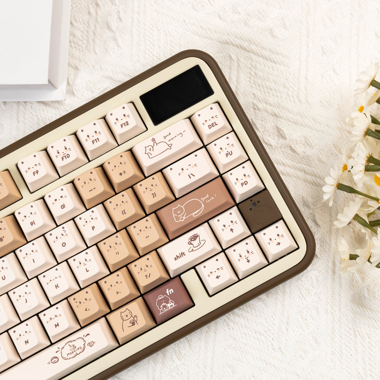 YUNZII Jelly Coffee Kitten Cherry Profile Keycap Set