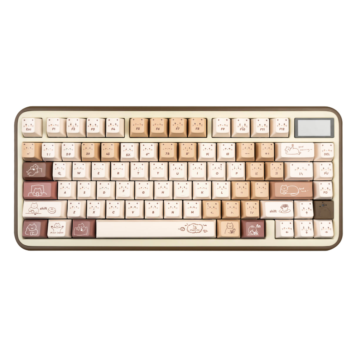 YUNZII Jelly Coffee Kitten Cherry Profile Keycap Set