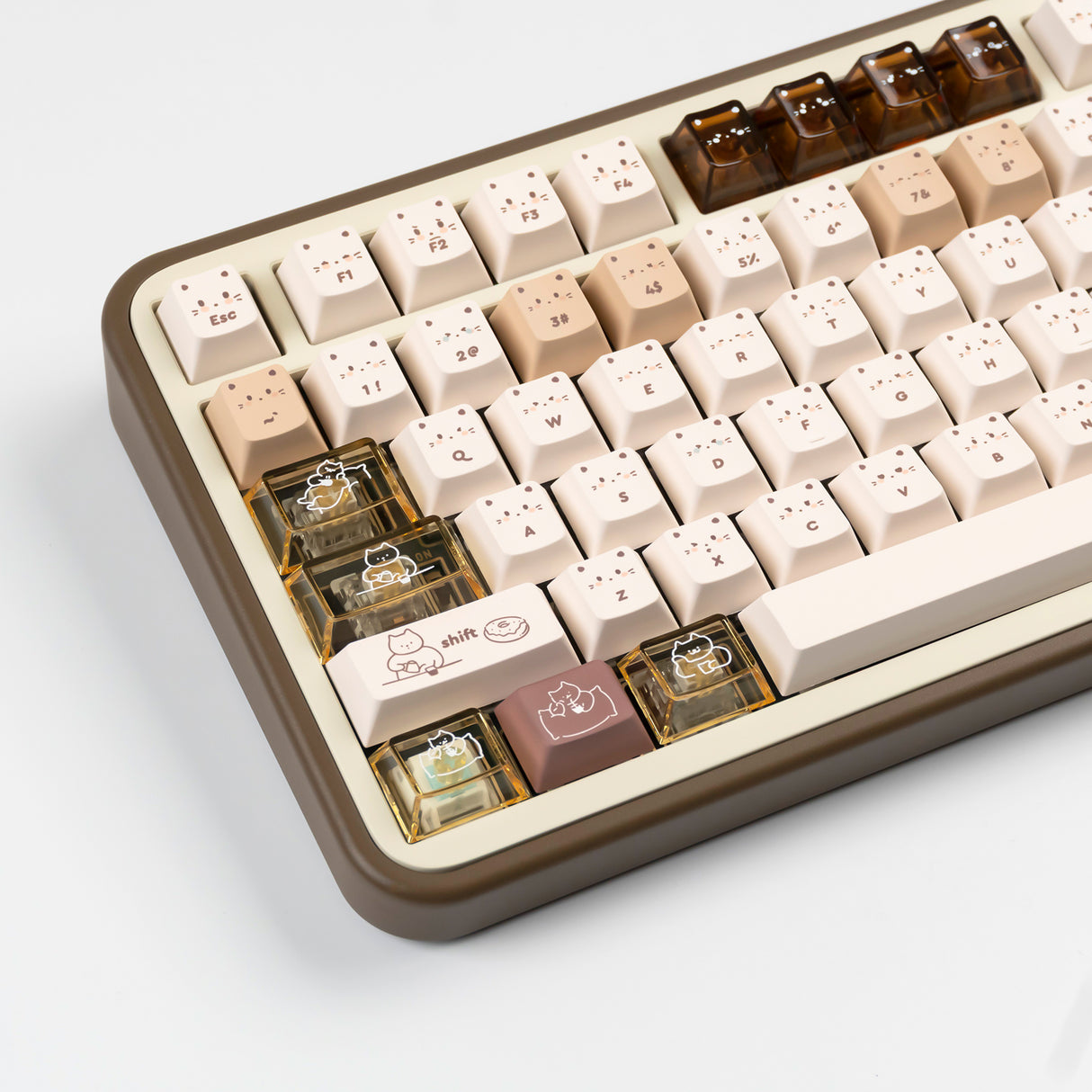 YUNZII Jelly Coffee Kitten Cherry Profile Keycap Set