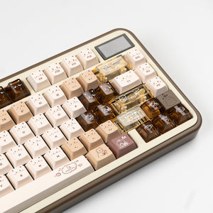YUNZII Jelly Coffee Kitten Cherry Profile Keycap Set