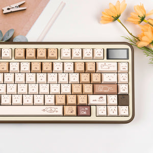YUNZII Jelly Coffee Kitten Cherry Profile Keycap Set