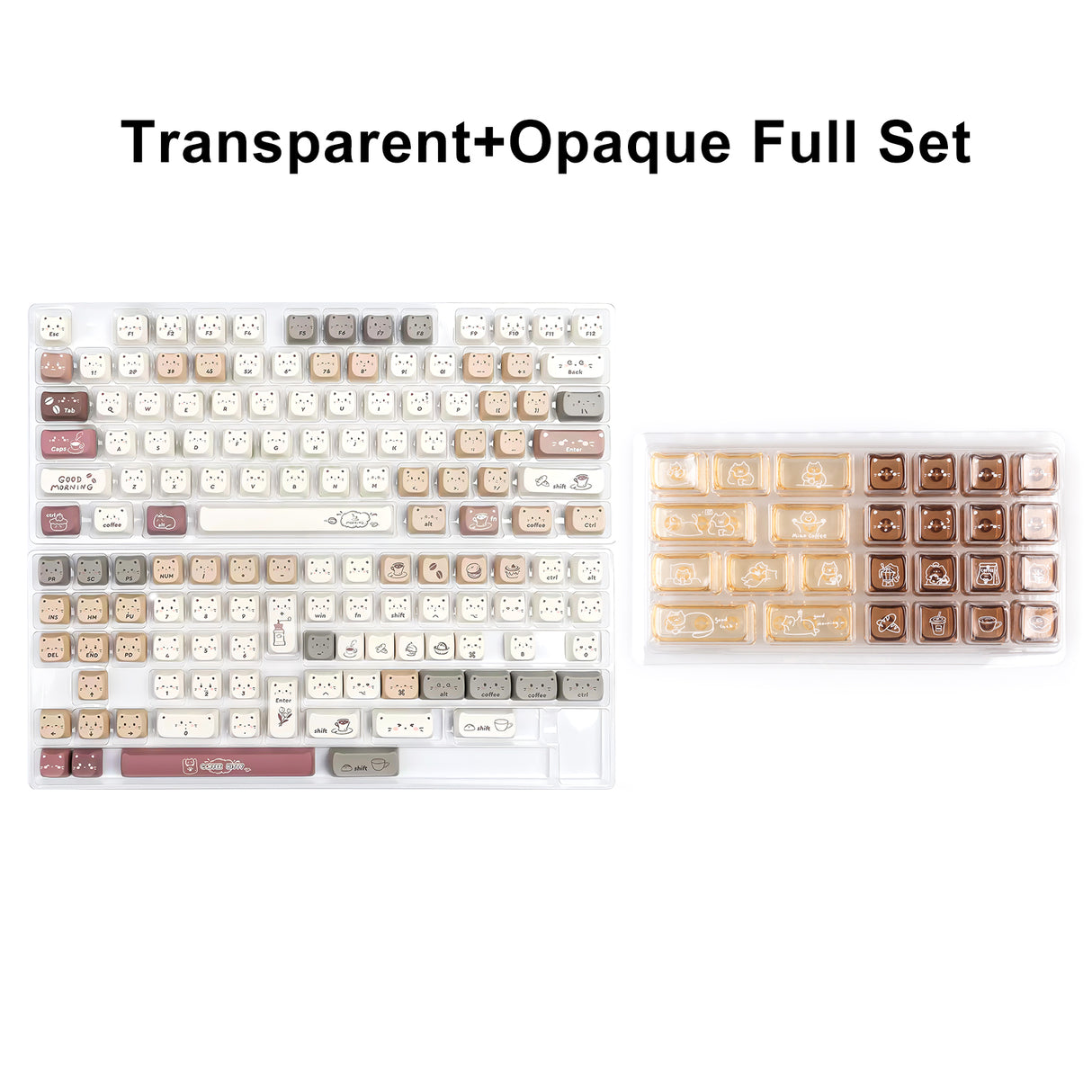 YUNZII Jelly Coffee Kitten MAO Profile Keycap Set