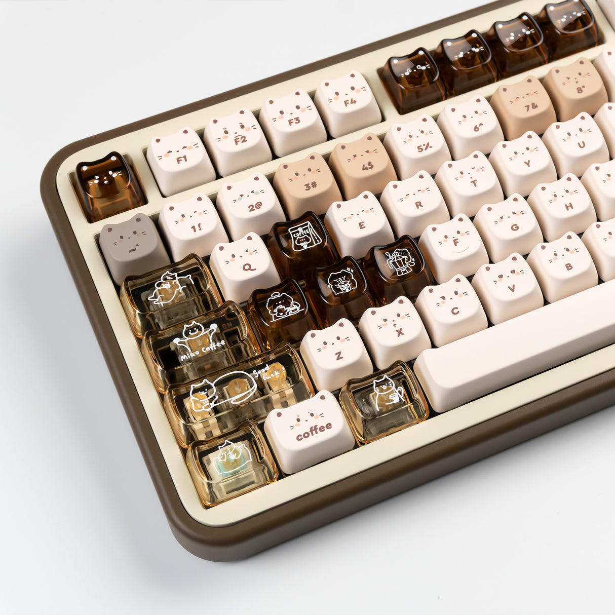 YUNZII Jelly Coffee Kitten MAO Profile Keycap Set