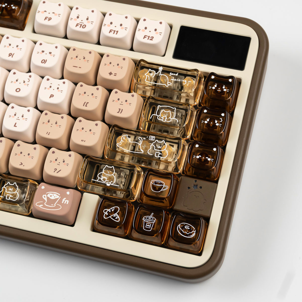 YUNZII Jelly Coffee Kitten MAO Profile Keycap Set