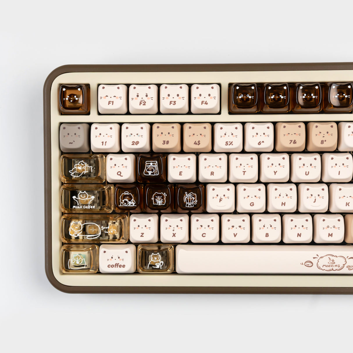 YUNZII Jelly Coffee Kitten MAO Profile Keycap Set