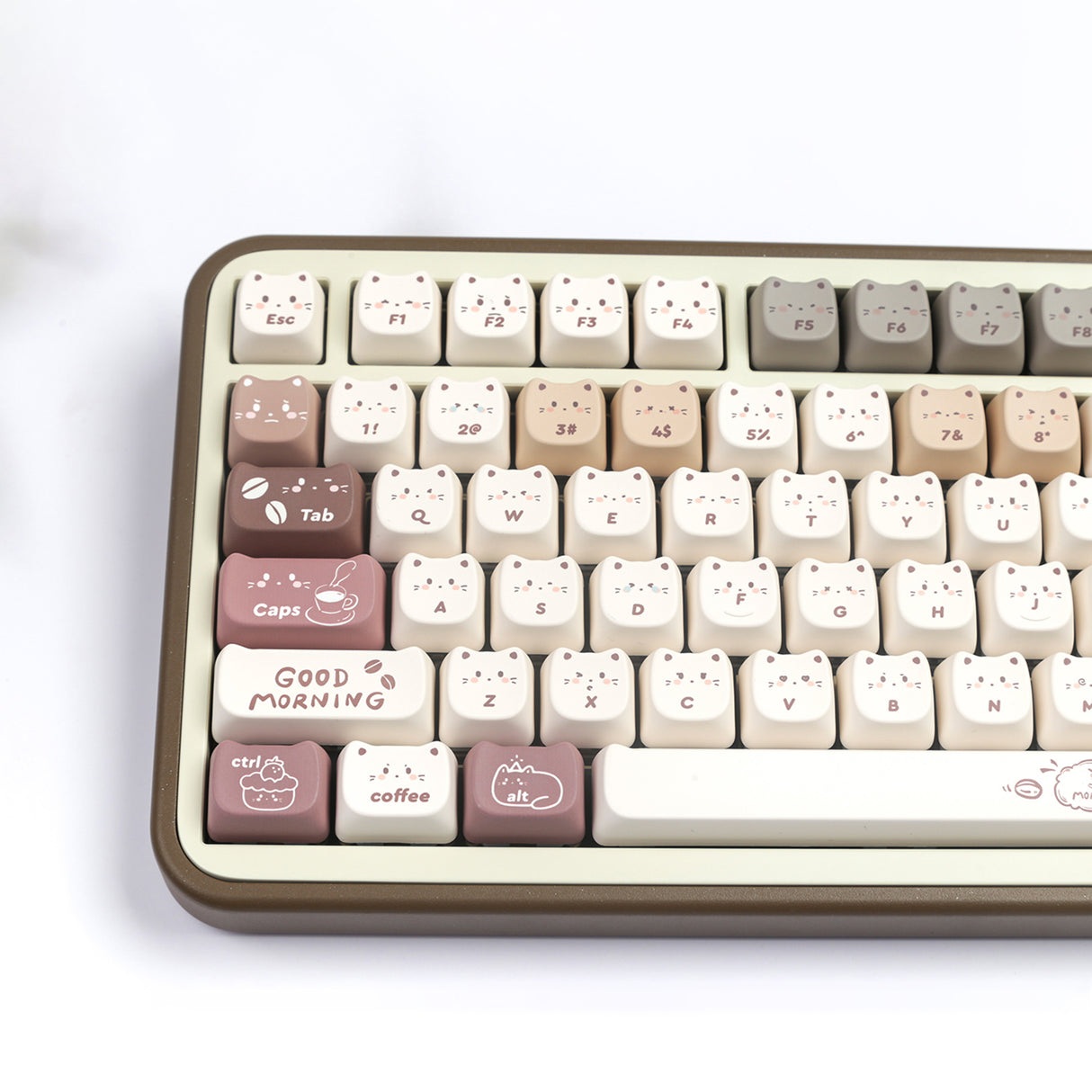 YUNZII Jelly Coffee Kitten MAO Profile Keycap Set
