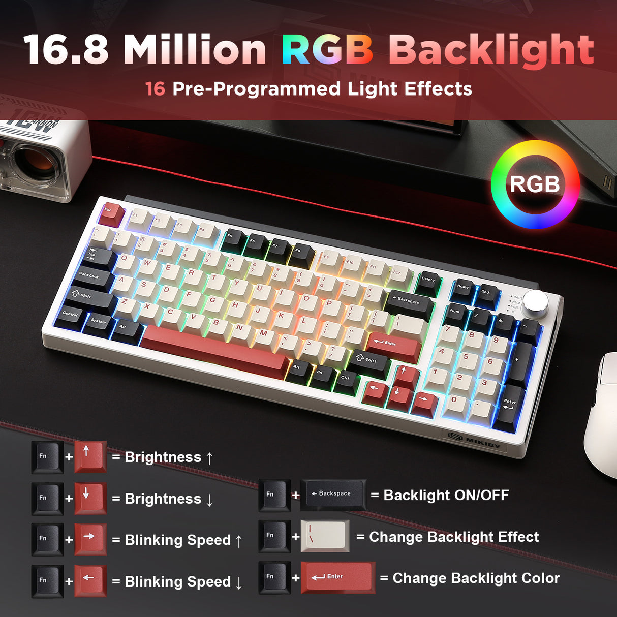 MIKIBY K98 Full-Size Wireless Mechanical Keyboard