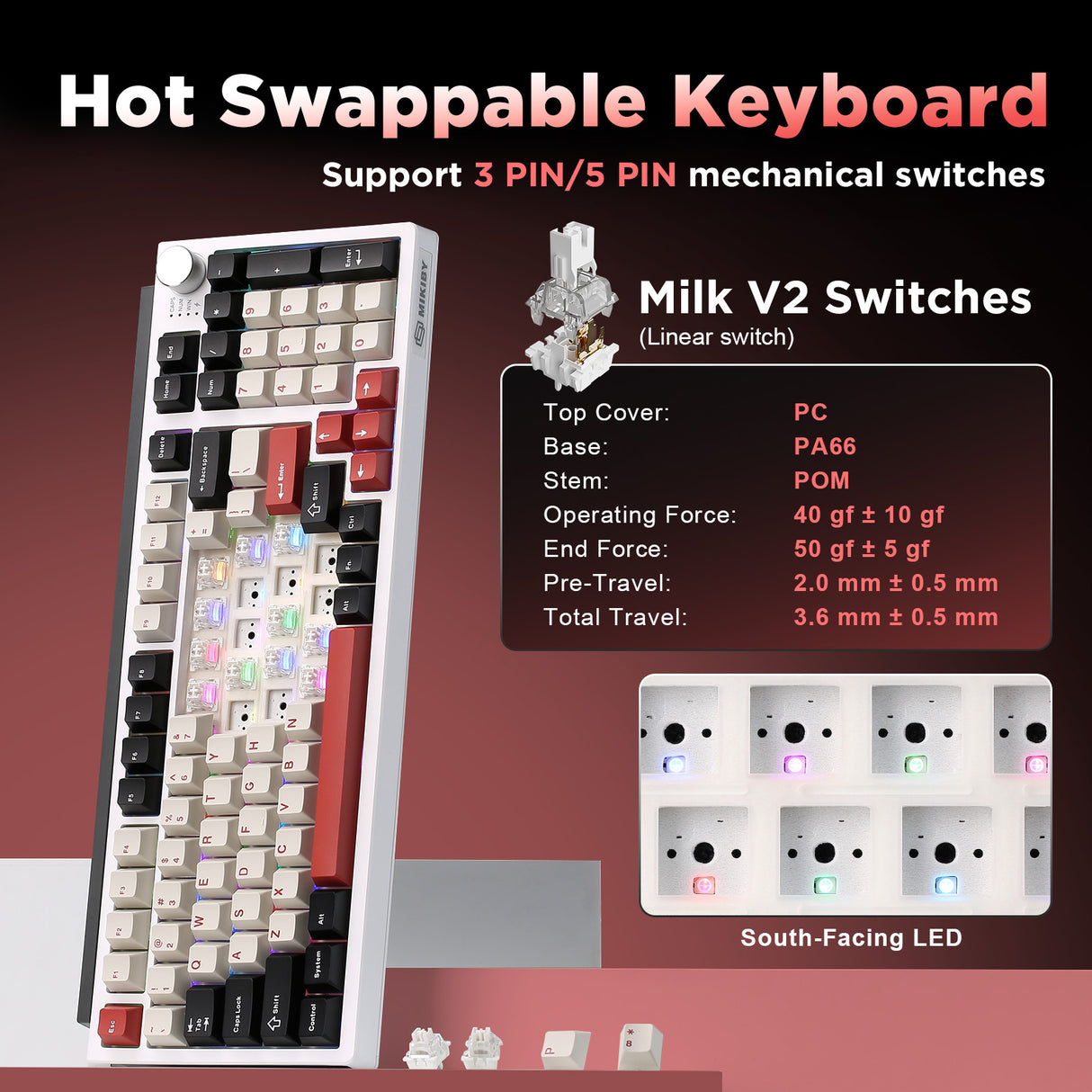 MIKIBY K98 Full-Size Wireless Mechanical Keyboard