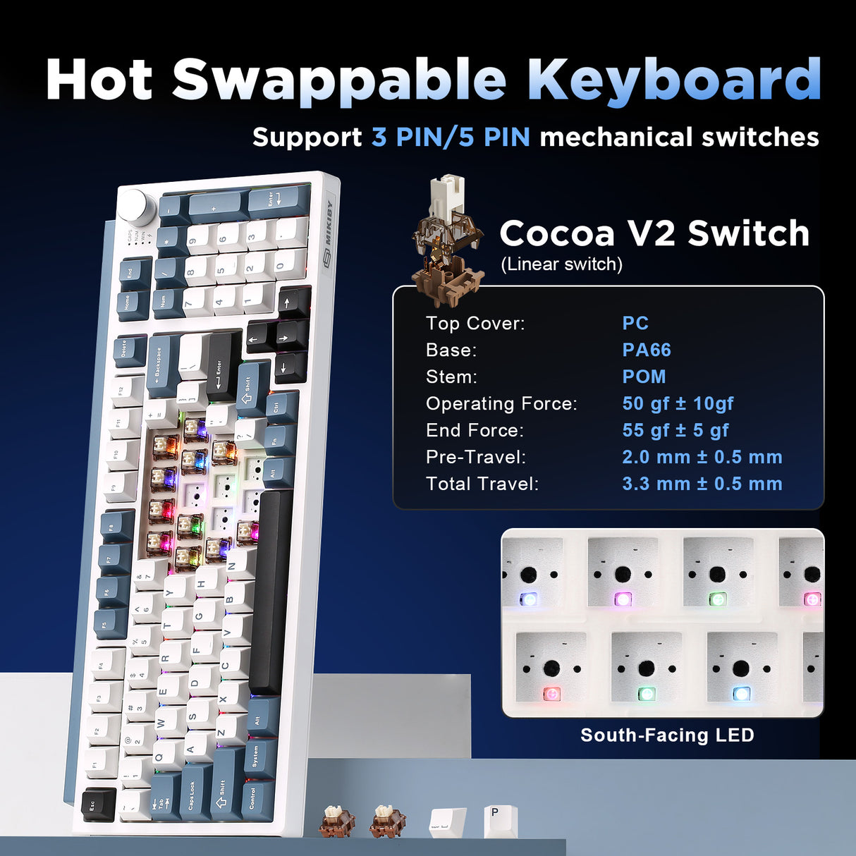 MIKIBY K98 Full-Size Wireless Mechanical Keyboard
