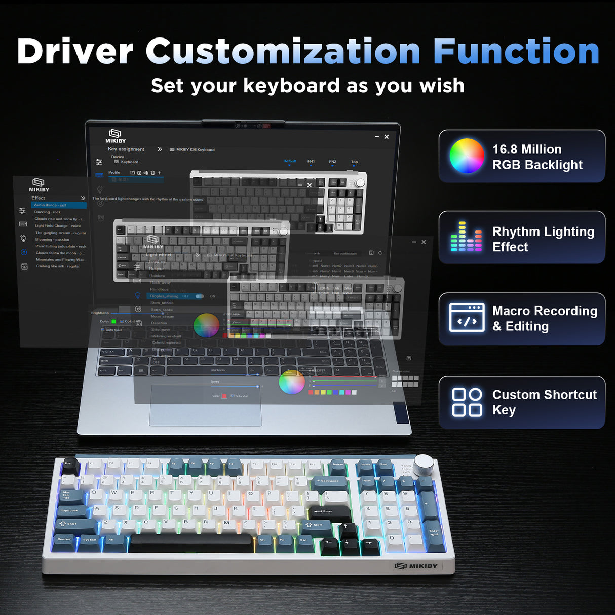 MIKIBY K98 Full-Size Wireless Mechanical Keyboard