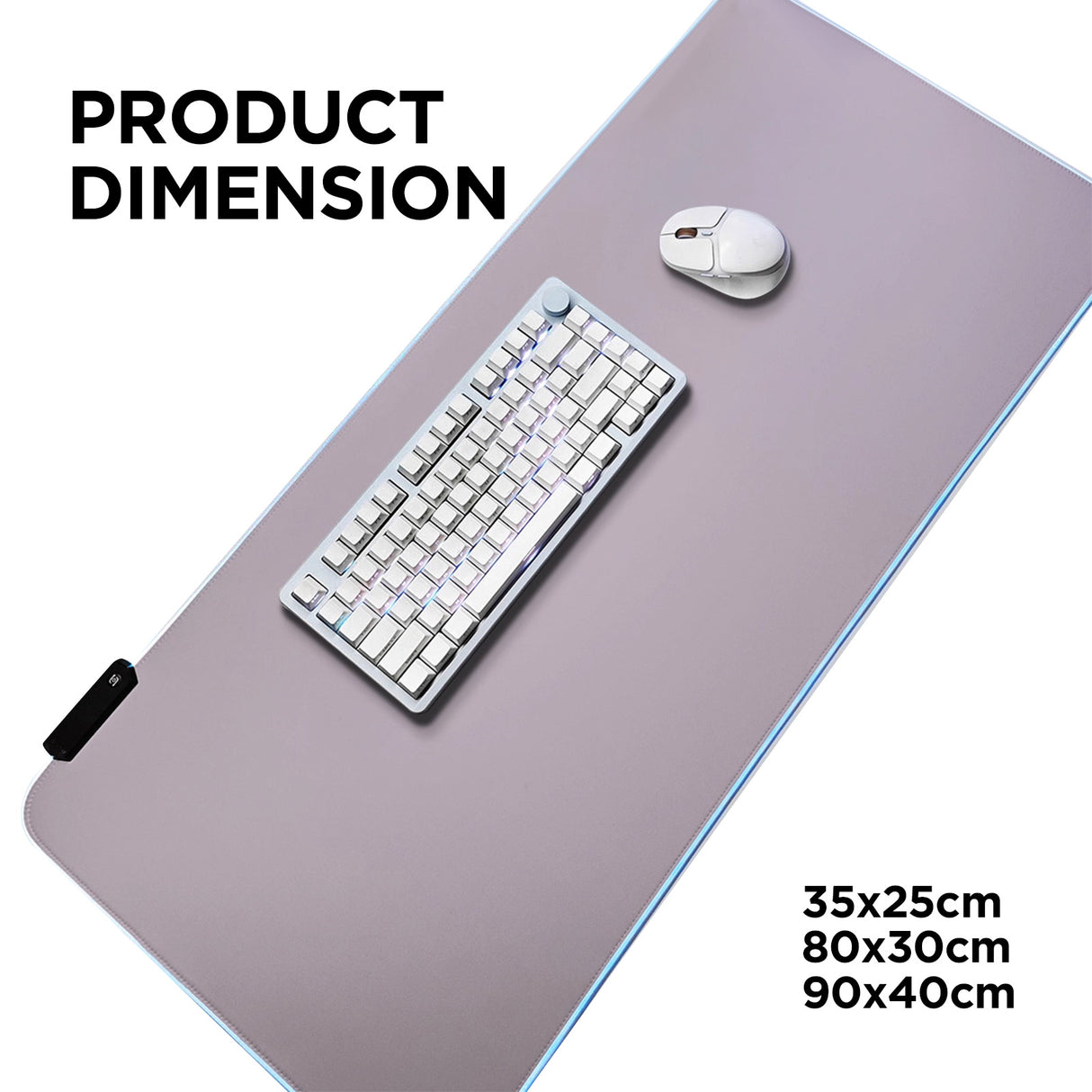 YUNZII LED Gaming Mouse Pad Desk Mat