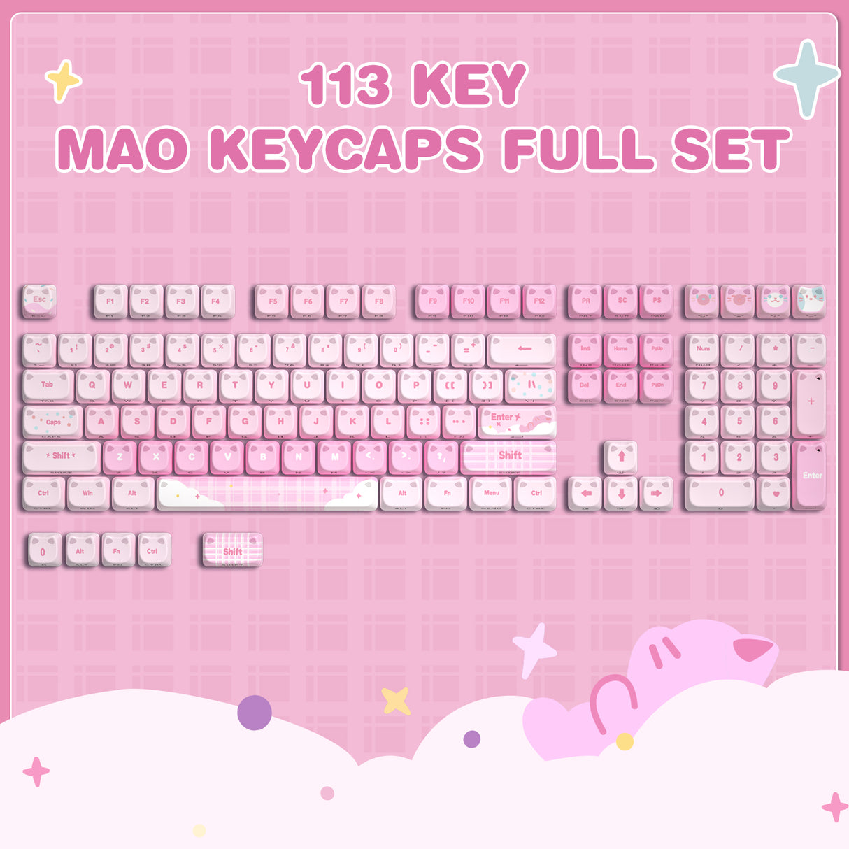 YUNZII Cat MAO Profile Keycap Set