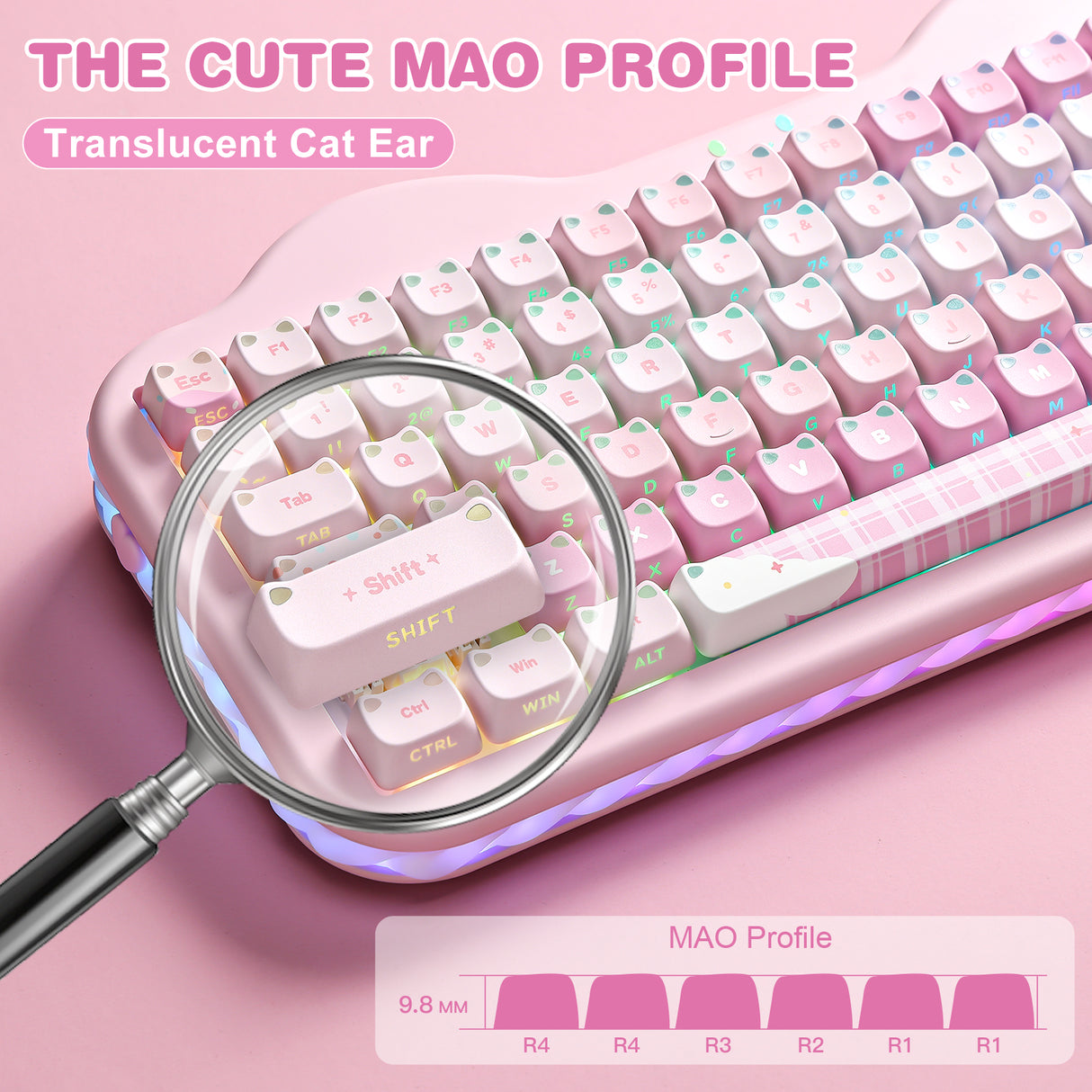YUNZII Cat MAO Profile Keycap Set