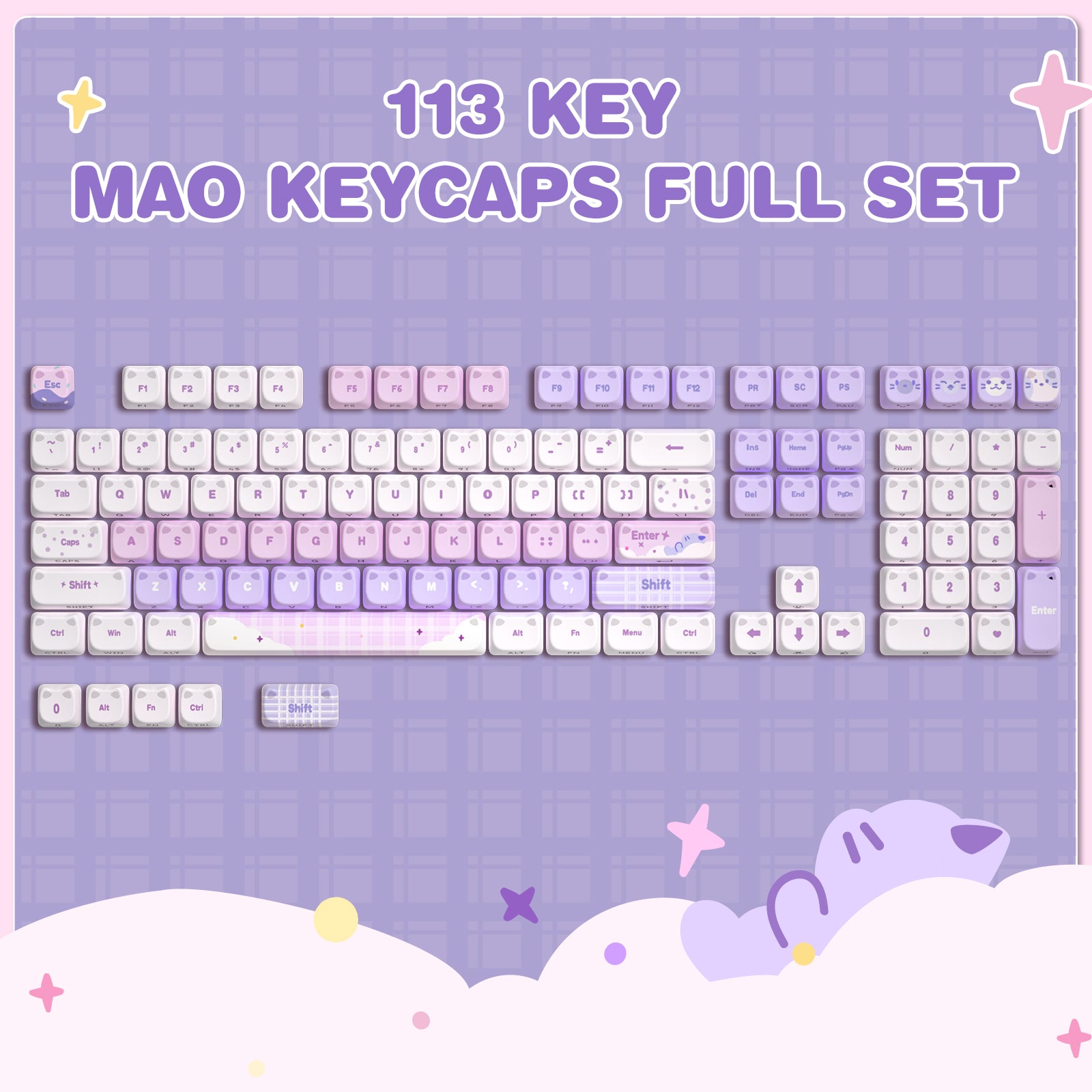 YUNZII Cat MAO Profile Keycap Set – YUNZII KEYBOARD