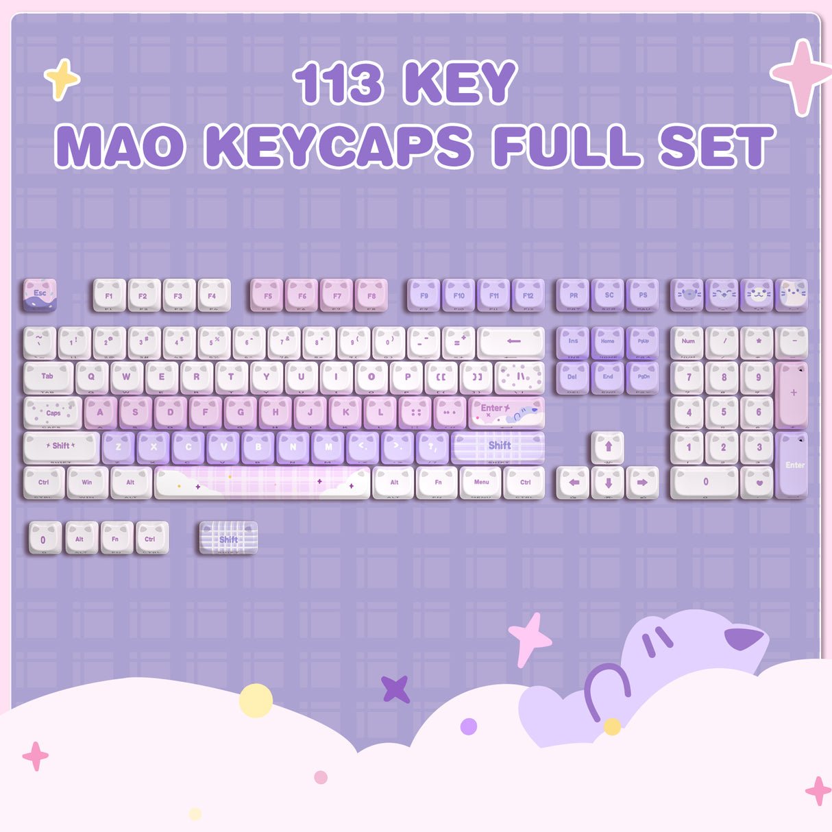 YUNZII Cat MAO Profile Keycap Set