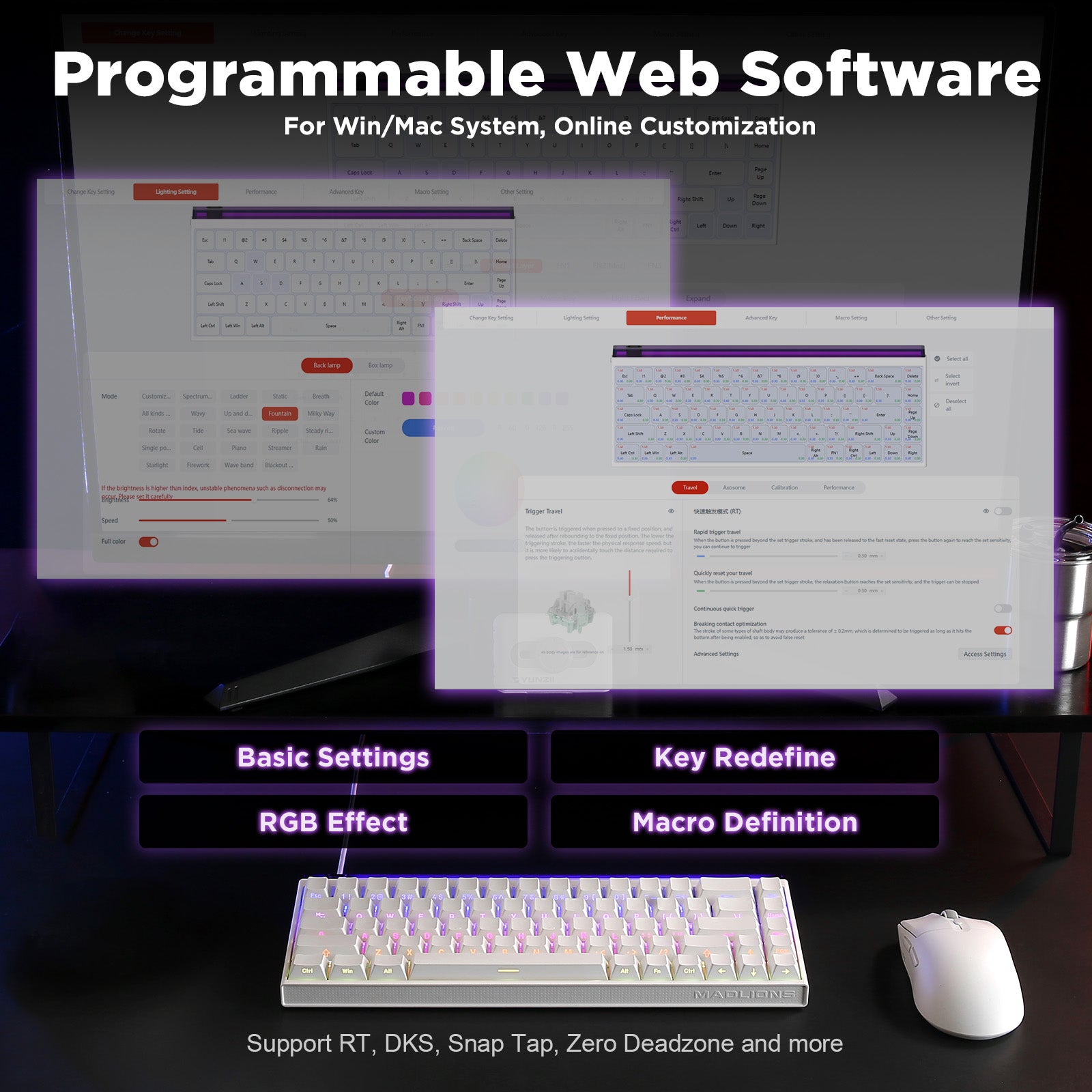 YUNZII x MADLIONS NANO68 Rapid Trigger Wired 8K Magnetic Gaming Keyboard keyboard image