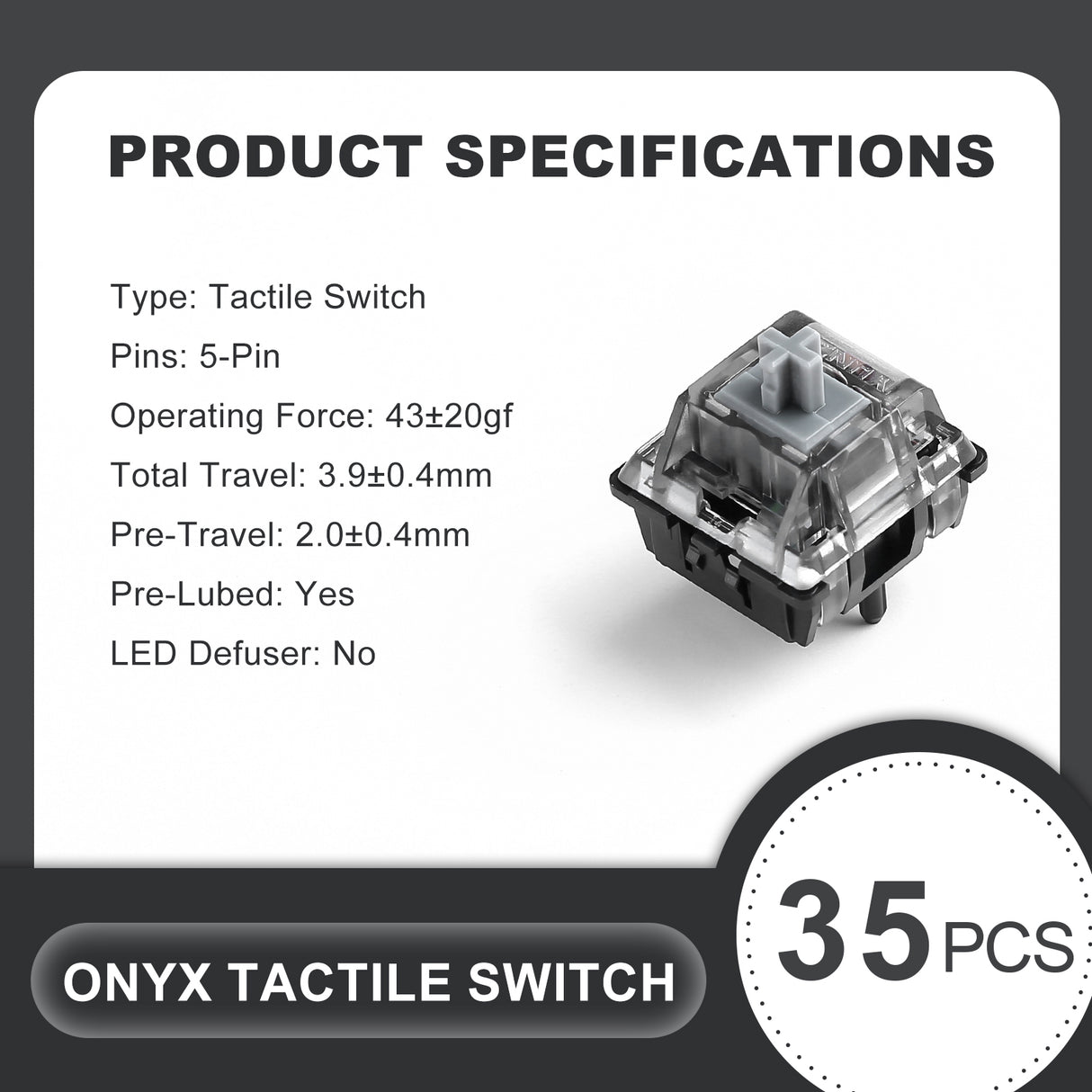YUNZII Onyx Tactile Clicky Mechanical Switch