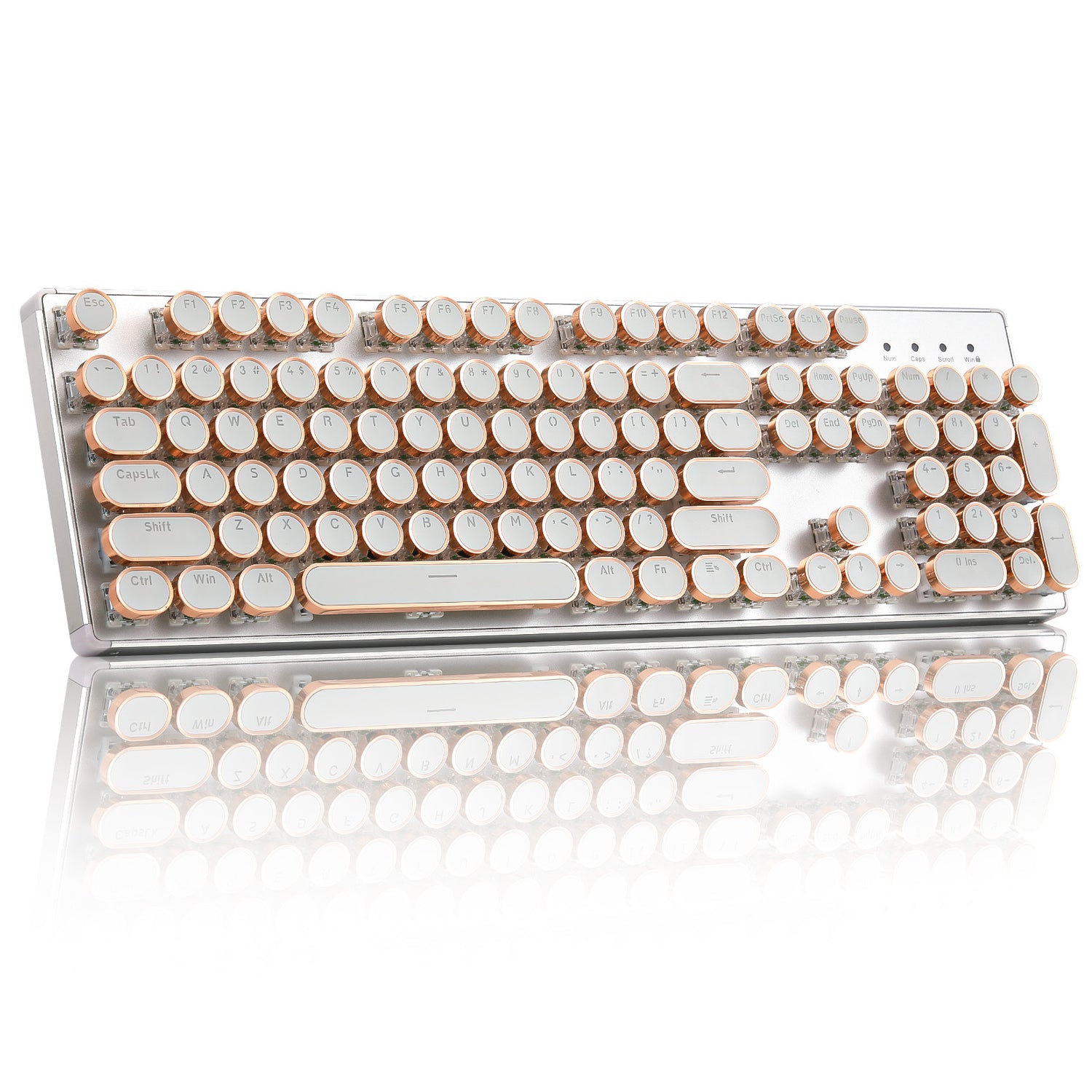 YUNZII QL108 Full-Size Wired Typewriter Style Custom Mechanical Keyboa ...