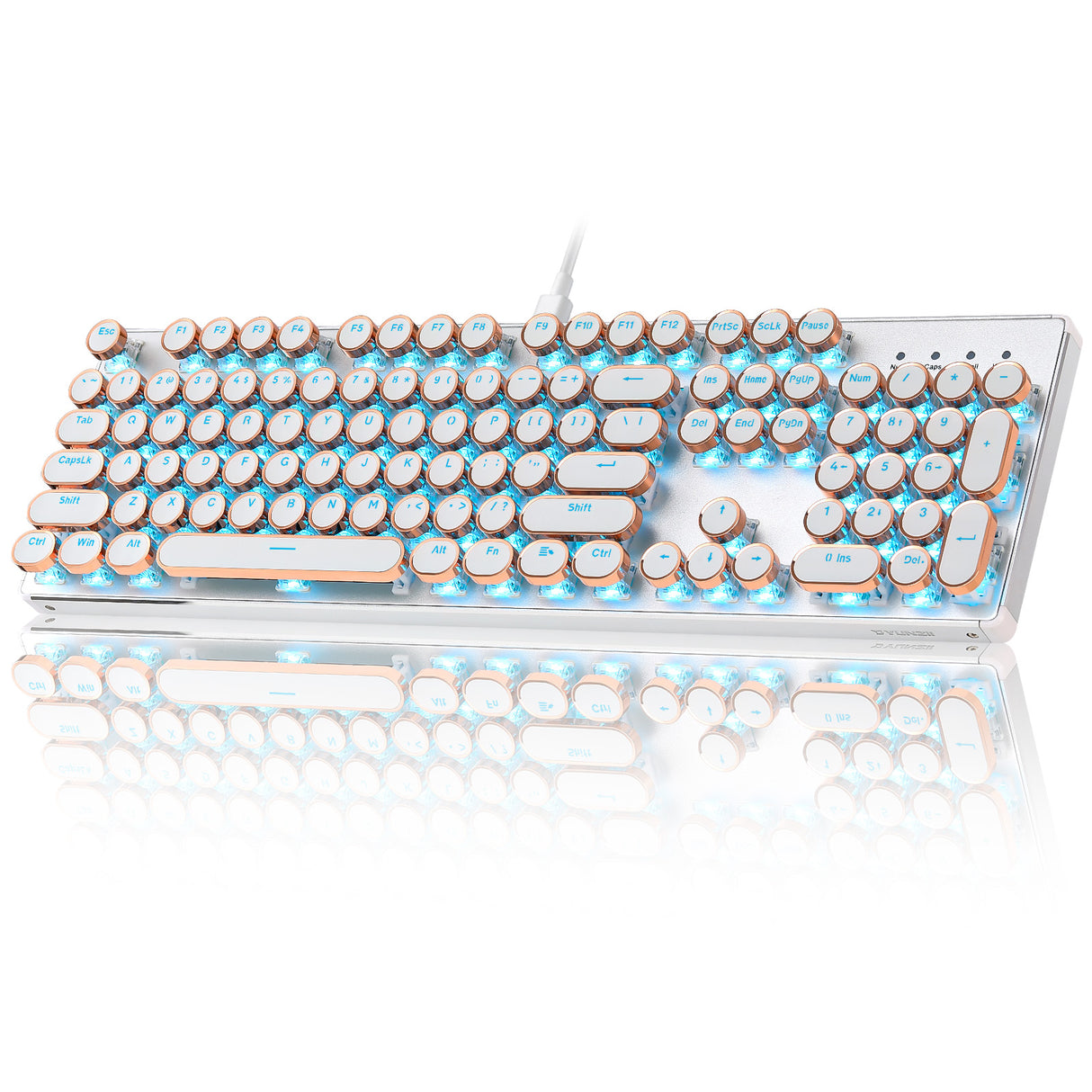 YUNZII QL108 Full-Size Wired Typewriter Style Custom Mechanical Keyboard