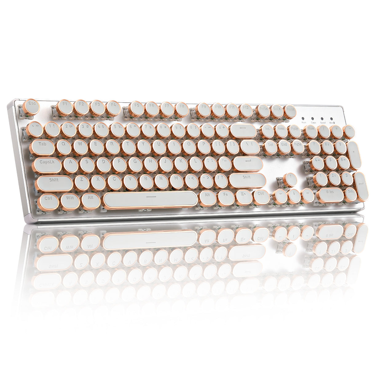 YUNZII QL108 Full-Size Wired Typewriter Style Custom Mechanical Keyboard
