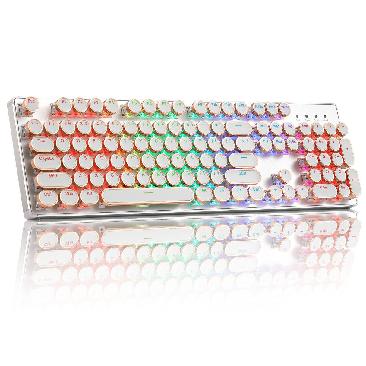 YUNZII QL108 Full-Size Wired Typewriter Style Custom Mechanical Keyboard