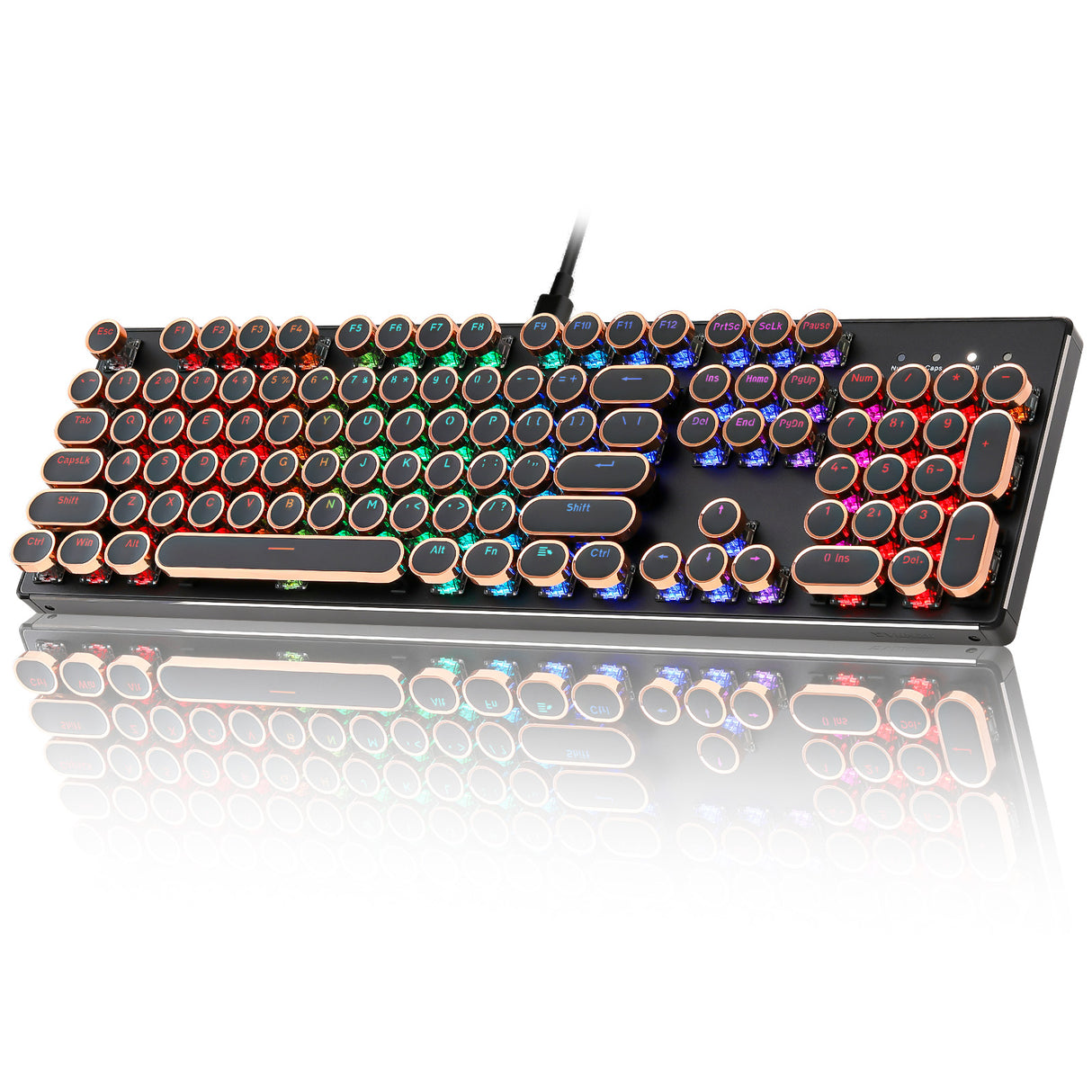 YUNZII QL108 Full-Size Wired Typewriter Style Custom Mechanical Keyboard