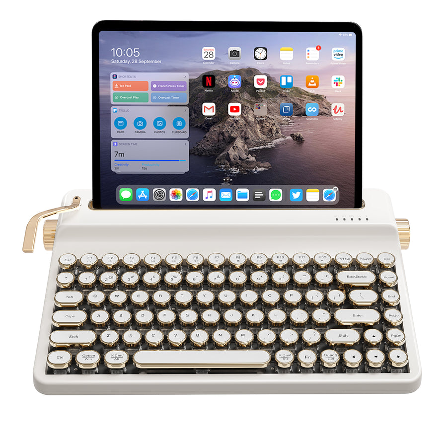 YUNZII QL75 Vintage Retro Typewriter QMK/VIA Mechanical Keyboard ...