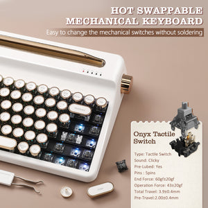 PRE-ORDER YUNZII QL75 Vintage Retro Typewriter QMK/VIA Mechanical Keyboard