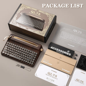PRE-ORDER YUNZII QL75 Vintage Retro Typewriter QMK/VIA Mechanical Keyboard