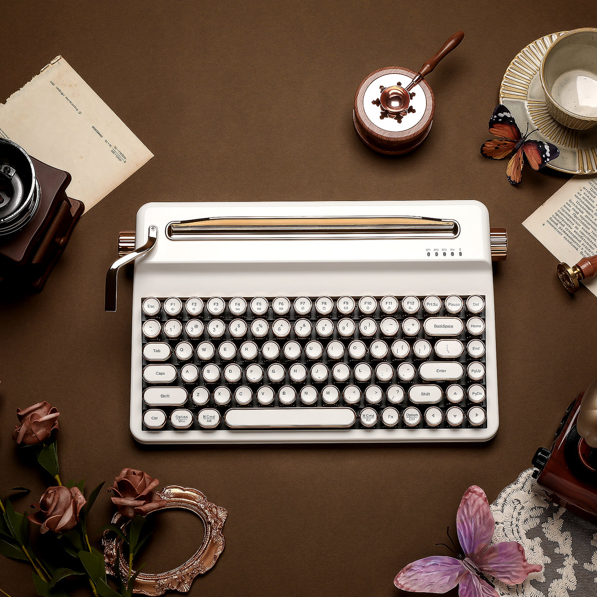 PRE-ORDER YUNZII QL75 Vintage Retro Typewriter QMK/VIA Mechanical Keyboard