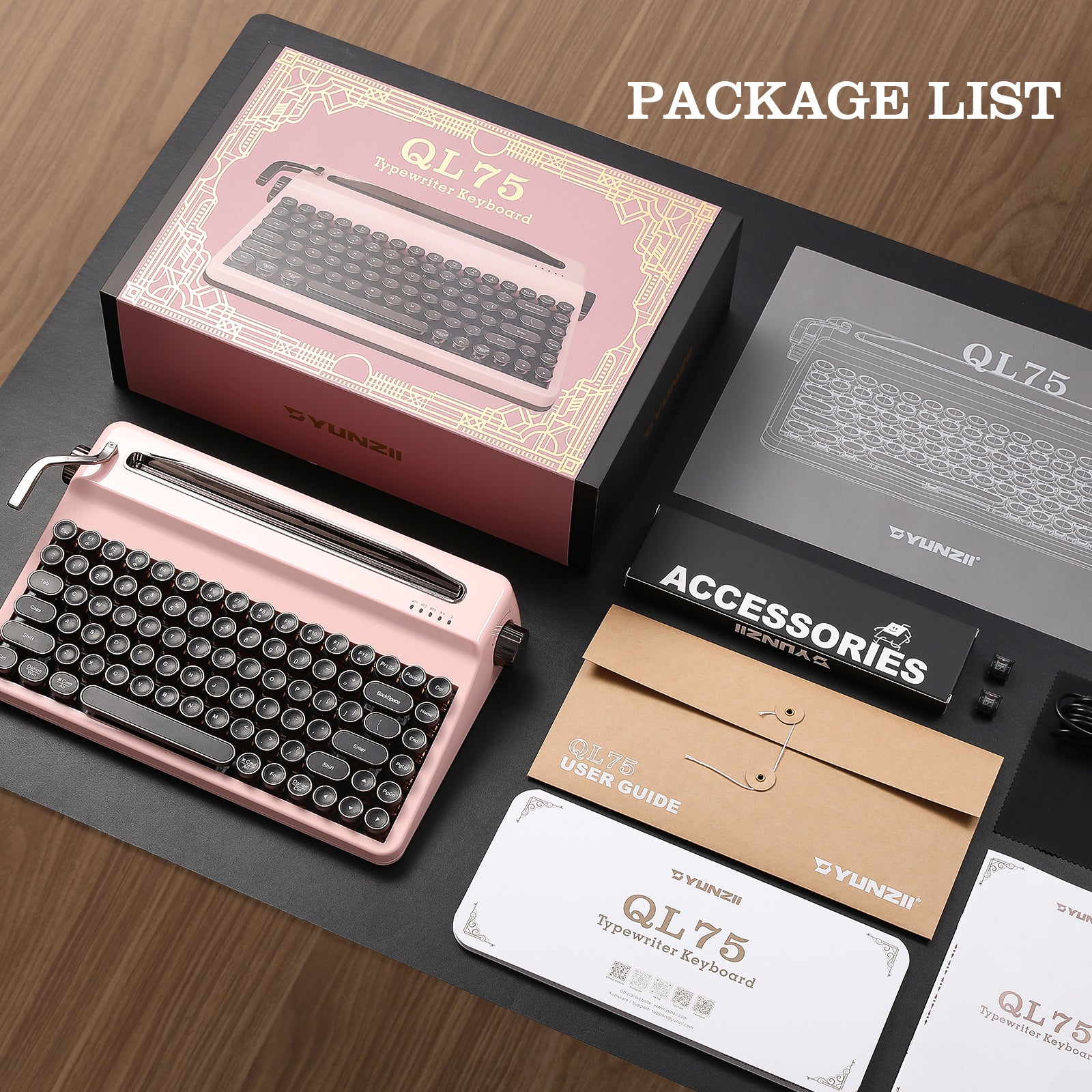 YUNZII QL75 Retro Typewriter QMK/VIA Mechanical Keyboard – YUNZII