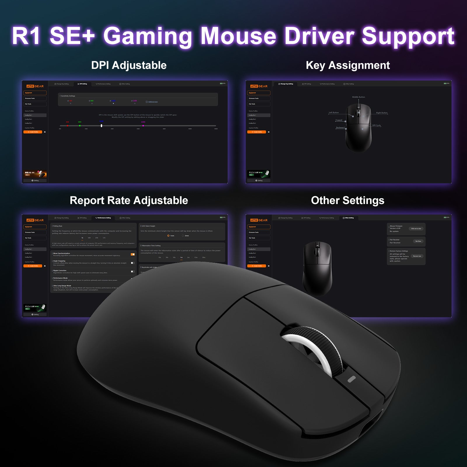 VXE R1 SE+ Tri-Mode Wireless Gaming Mouse – YUNZII KEYBOARD