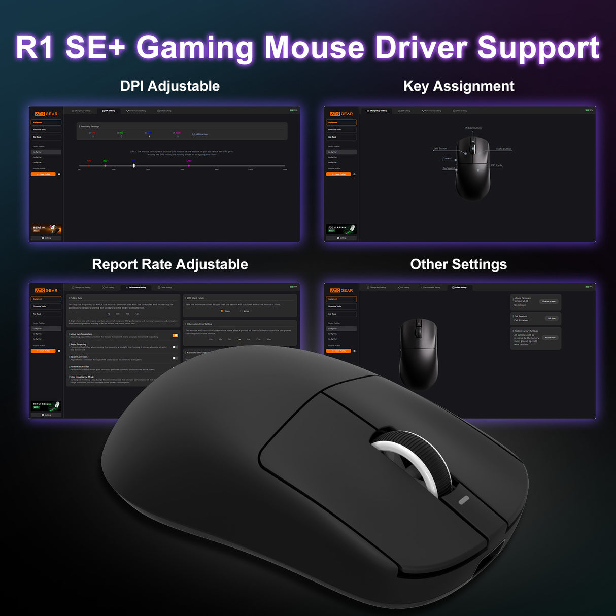 VXE R1 SE+ Tri-Mode Wireless Gaming Mouse
