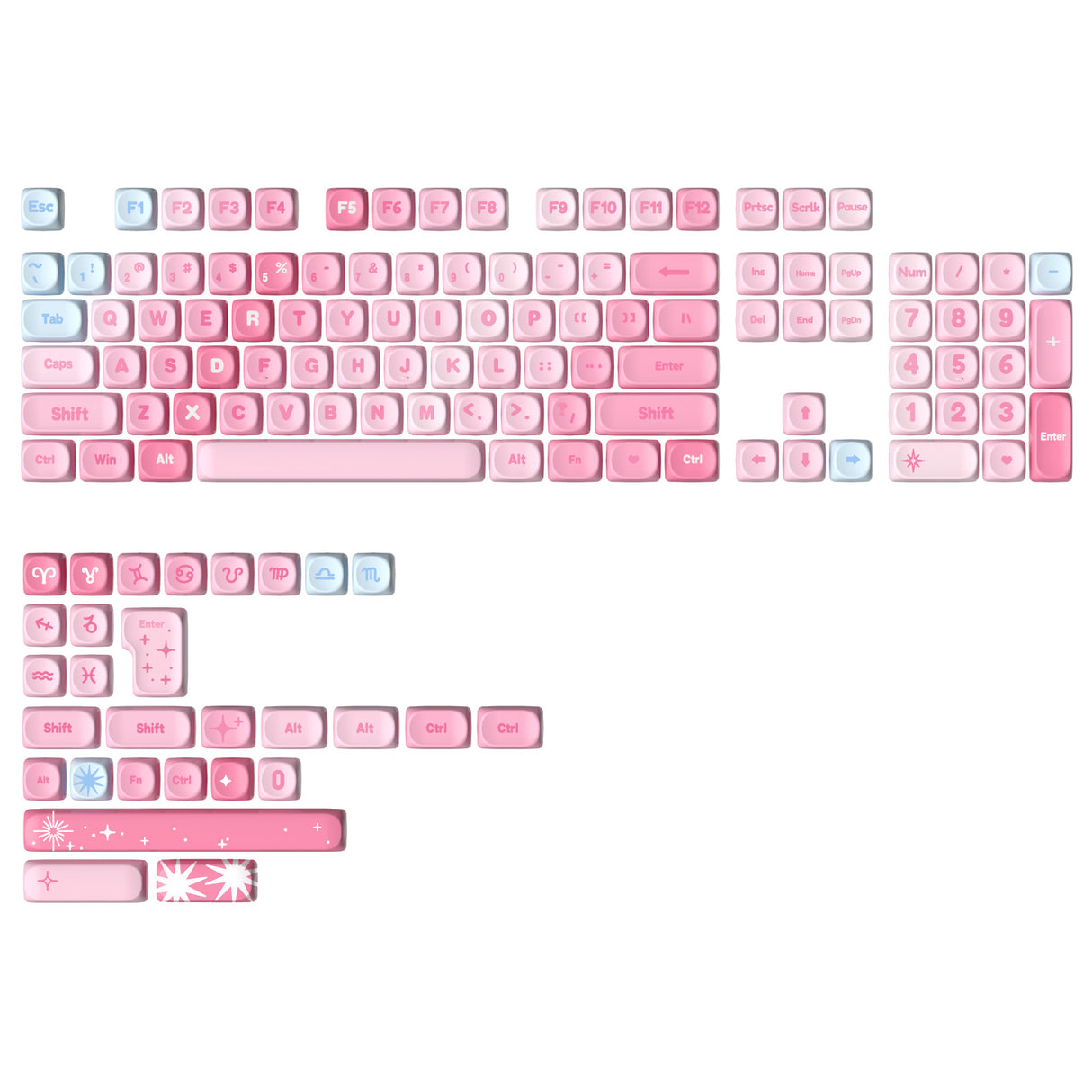 YUNZII Pastel Rainbow MOA Profile Keycap Set