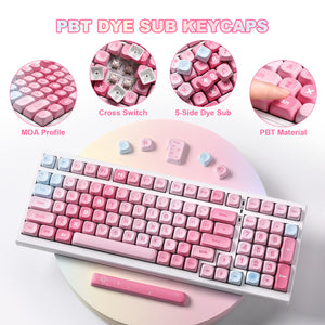 YUNZII Pastel Rainbow MOA Profile Keycap Set