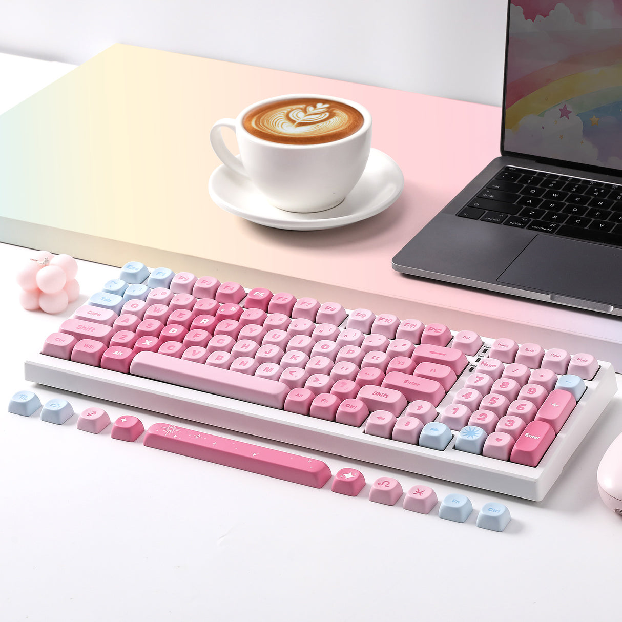 YUNZII Pastel Rainbow MOA Profile Keycap Set