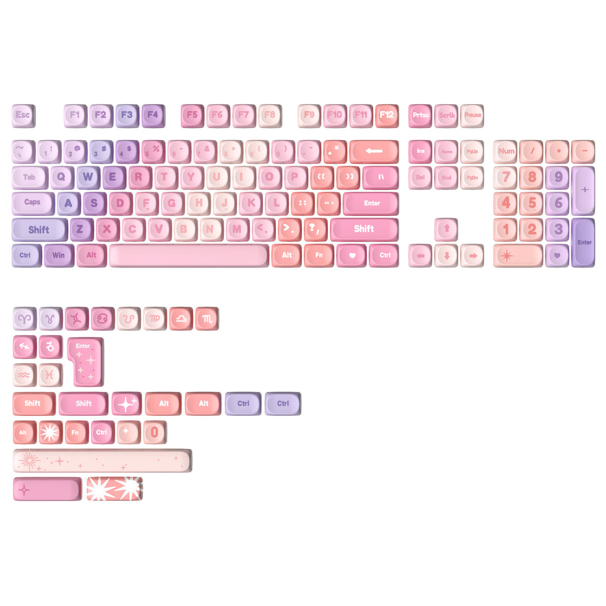 YUNZII Pastel Rainbow MOA Profile Keycap Set