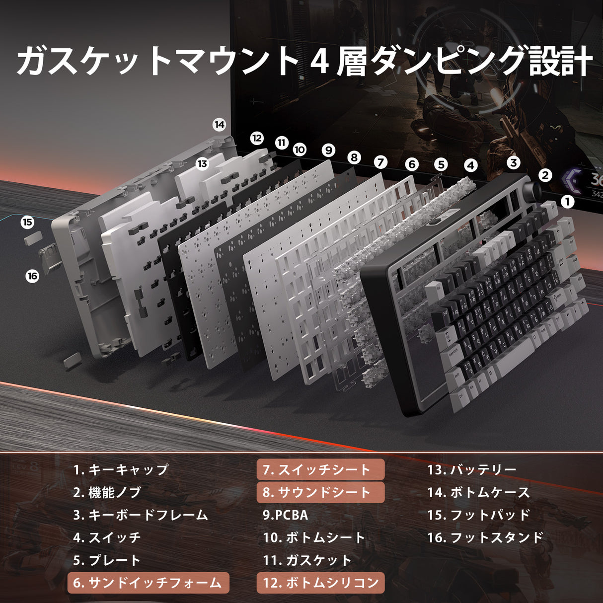 YUNZII RT75 Wireless Rapid Trigger Magnetic Gaming Keyboard - Japan JIS Layout