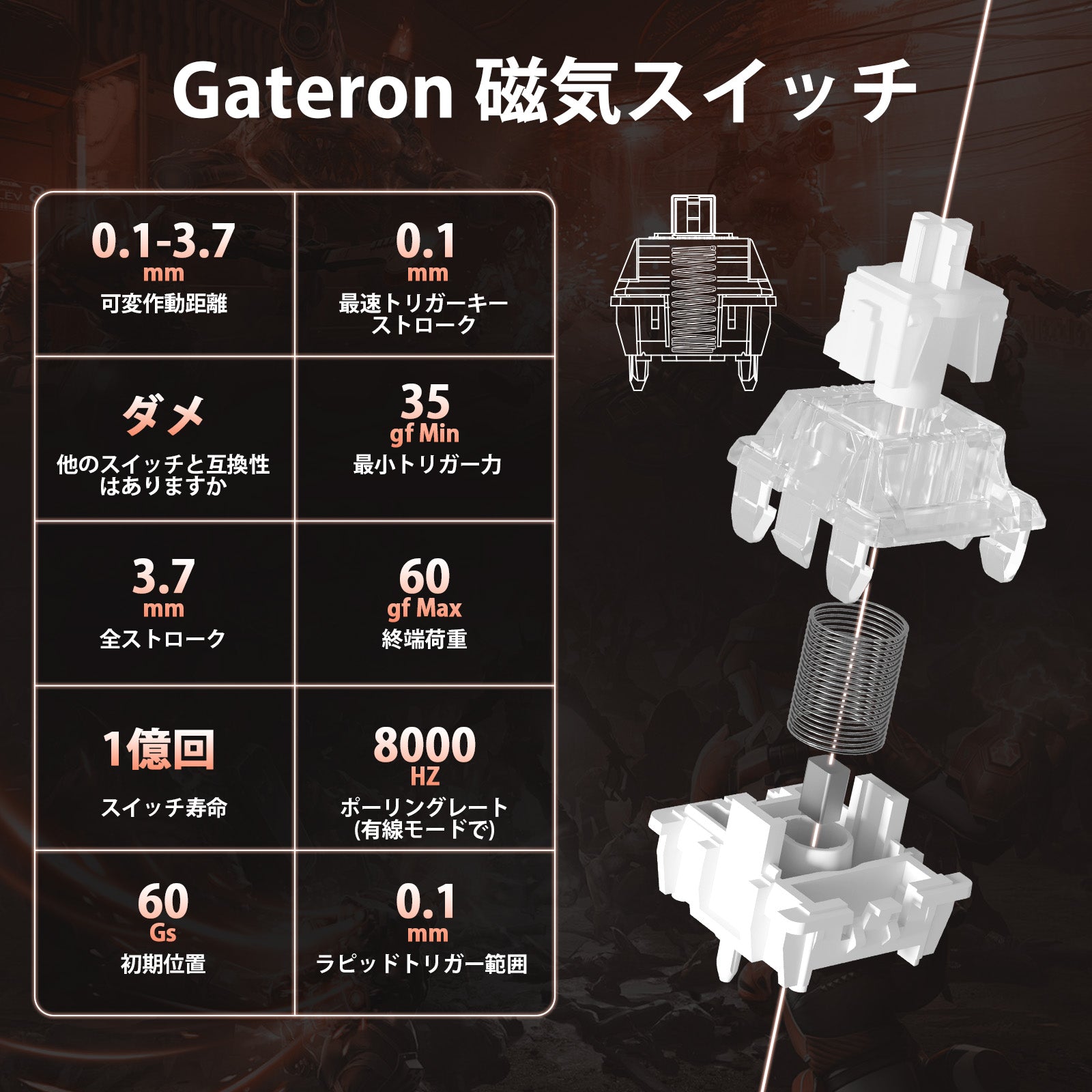 YUNZII RT75 Wireless Rapid Trigger Magnetic Gaming Keyboard - Japan JIS Layout keyboard image