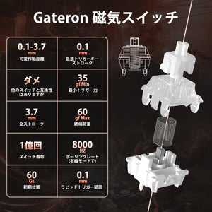 YUNZII RT75 Wireless Rapid Trigger Magnetic Gaming Keyboard - Japan JIS Layout