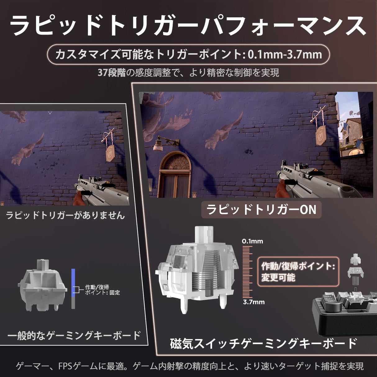 YUNZII RT75 Wireless Rapid Trigger Magnetic Gaming Keyboard - Japan JIS Layout