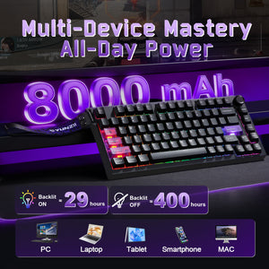 YUNZII RT75 PRO Dual-8K Rapid Trigger Wireless Gaming Magnetic Keyboard