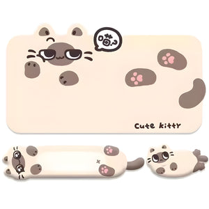 YUNZII Siamese Desk Mat Palm Rest Mouse Pad